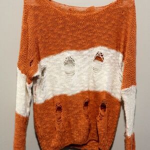 Distressed sweater top, size L